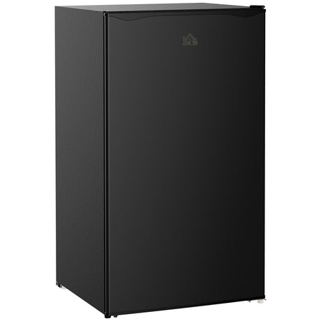 HOMCOM 91 Litre Freestanding Under Counter Fridge Freezer, Small Fridge with Chiller Box, Adjustable Thermostat, 47.5cm Wide, Black