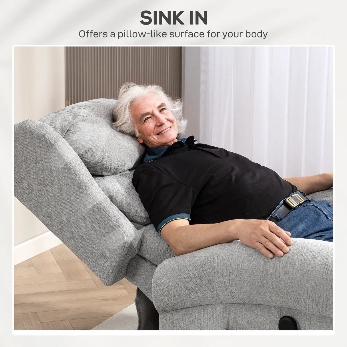 HOMCOM Velvet-Feel Electric Riser Recliner Chair - Grey