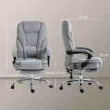 Vinsetto Massage Office Chair, Heated Reclining Computer Chair with Adjustable Height and Footrest, Grey