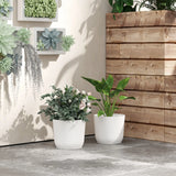 Outsunny Set of Two 22cm Planters - White
