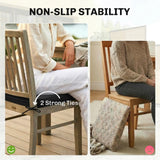Outsunny Outdoor Chair Seat Cushions Set of 2, Garden Chair Cushions with 7cm Thick Foam & Ties, Black