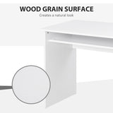 HOMCOM Modern Computer Desk, Home Office Table, Small Writing Desk with Storage Shelf, 90 x 50cm, White Wood Grain