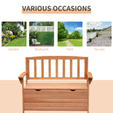 Outsunny Two-Seater Garden Storage Bench - Natural