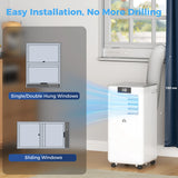 HOMCOM 7000 BTU Air Conditioning Unit, 3-in-1 Portable Air Conditioner, Dehumidifier, Cooling Fan with Remote Control, LED Display, 2 Speeds, 24H Timer, Window Venting Kit, 15m2