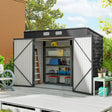 Outsunny 3.7 x 7.9ft Galvanised Steel Shed, with Latched Door and Padlock - Grey