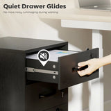 HOMCOM Three Drawer Wood-Effect Filing Cabinet - Black