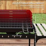 Outsunny Charcoal BBQ, with Five Position Grill Grate - Red