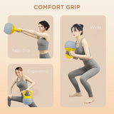 SPORTNOW 6KG Soft Kettlebell, Kettlebell with Non-Slip Handle for Home Gym, Weight Lifting, Strength Training, Yellow/Grey