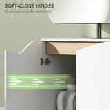 HOMCOM Under Sink Bathroom Cabinet, Bathroom Storage Cabinet with Soft-Close Doors, for Basin without Pedestal, White