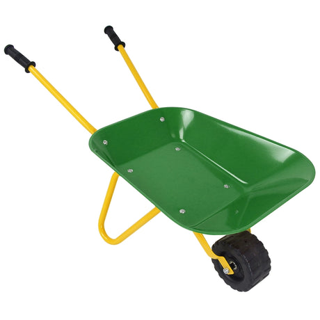Kids Metal Cart Wheelbarrow Brick Toy Soil Garden Trolley-Red