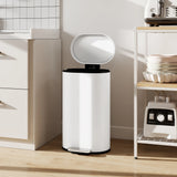 HOMCOM 30 L Modern Curved Kitchen Bin - Cream