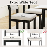 Set of 2 Dining Chairs Sherpa Upholstered Armless Chair with Wood Frame-White