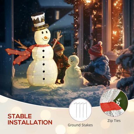 Outsunny 3ft 78 LED Light Outdoor Snowman Decoration, with Accessories