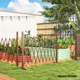 Outsunny Expanding Trellis Fence, Freestanding Movable Fence, Foldable Garden Screen Panel, 250 x 103.5 cm, Dark Brown