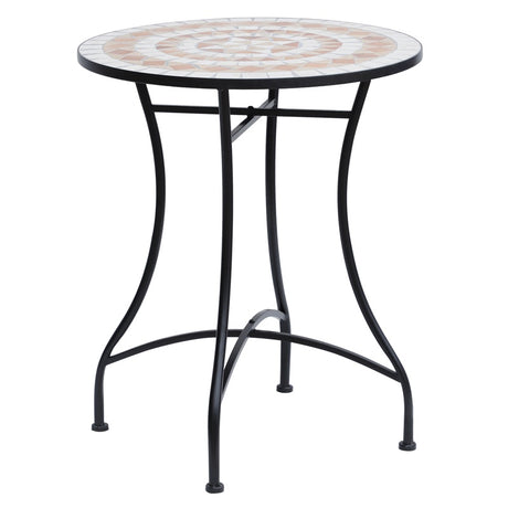 Outsunny 60cm Mosaic Round Bistro Table Side Bar Table Patio Garden Outdoor Balcony Furniture