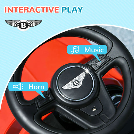 AIYAPLAY Bentley Bentayga Licensed Foot to Floor Ride on Car, Sliding Car Push Along Car w/ Under Seat Storage - Red