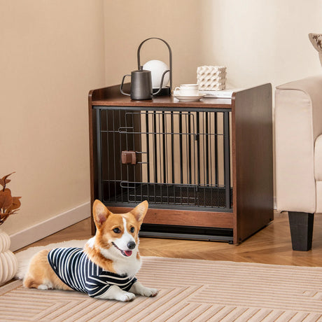 Dog Crate Furniture Indoor Dog Cage with Removable Tray