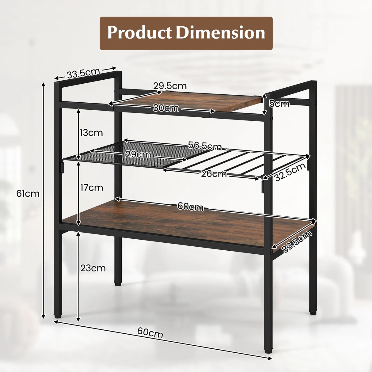 Industrial Entryway Table with Removable Panel and Mesh Shelf