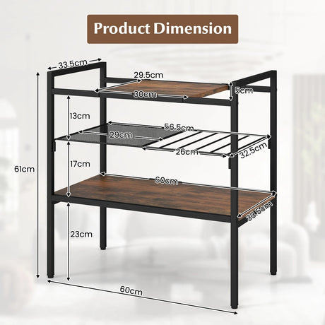 Industrial Entryway Table with Removable Panel and Mesh Shelf
