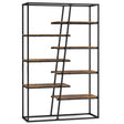 7-Tier Industrial Etagere Bookcase with Heavy-duty Metal Frame-Rustic Brown