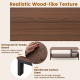 Industrial TV Stand for TVs up to 120 CM with Open Storage Shelves-Walnut