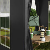 Outsunny 2 x 2 m Garden Pop Up Gazebo, Wedding Party Tent Marquee, Water Resistant Awning Canopy with Sidewalls, Windows, Carry Bag, Black