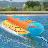 3-Person Inflatable Banana Boat with 3 EVA-padded Seats and Handles