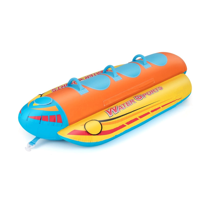 3-Person Inflatable Banana Boat with 3 EVA-padded Seats and Handles