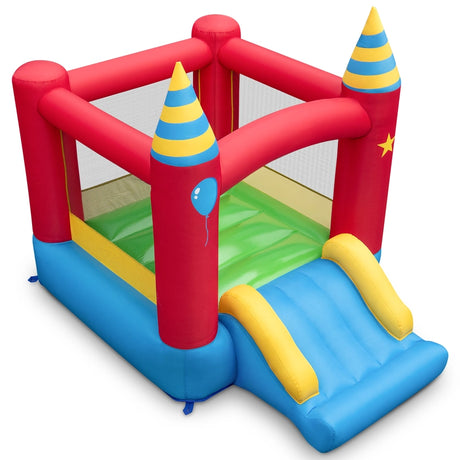 2-in-1 Inflatable Bounce House with Slide & Carrying Bag (without Blower)