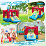 2-in-1 Inflatable Bounce House with Slide & Carrying Bag (without Blower)