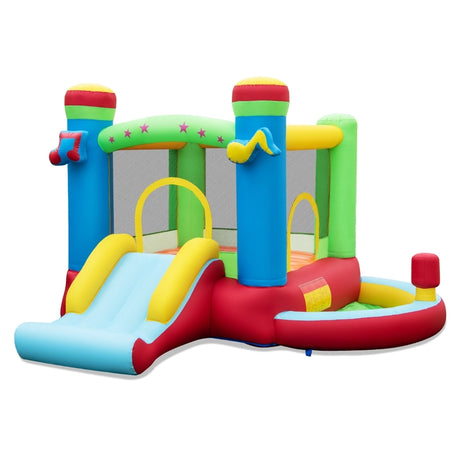 Inflatable Bounce House Kids Music-Themed Castle Sound Interaction Inflatable Bouncer without Blower