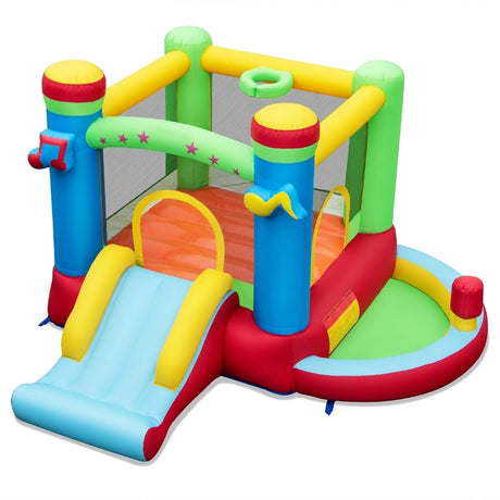 Inflatable Bounce House Kids Music-Themed Castle Sound Interaction Inflatable Bouncer without Blower