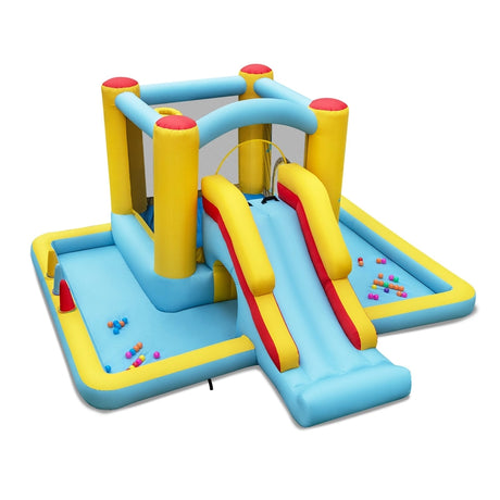 7-in-1 Giant Bouncy Castle with Slide and Tunnel without Blower