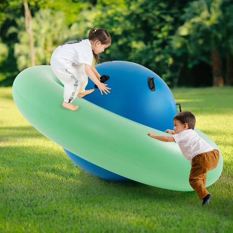 7.5 Foot Giant Inflatable Dome Rocker Bouncer with 6 Built-in Handles for Kids-Green