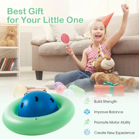 7.5 Foot Giant Inflatable Dome Rocker Bouncer with 6 Built-in Handles for Kids-Green