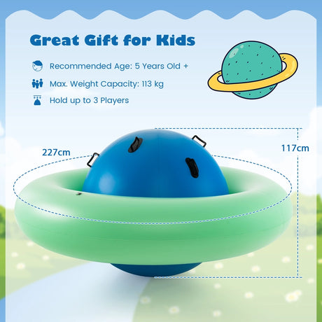7.5 Foot Giant Inflatable Dome Rocker Bouncer with 6 Built-in Handles for Kids-Green