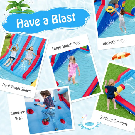 Inflatable Water Slide Park for Kids Backyard Outdoor Fun (without Blower)