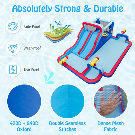 Inflatable Water Slide Park for Kids Backyard Outdoor Fun (without Blower)