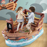 Inflatable Pirate Ship Playhouse with Built in Motor-Multicolor