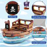 Inflatable Pirate Ship Playhouse with Built in Motor-Multicolor
