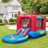 Inflatable Red Crab-themed Water Slide Park with Slide and Splash Pools