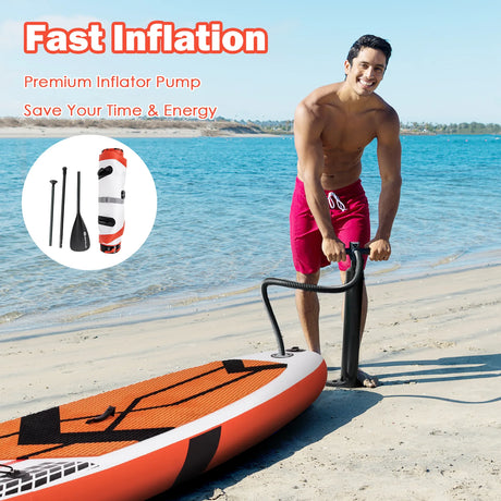 10.5 Feet Inflatable Stand Up Paddle Board with Carrying Bag and Aluminum Paddle-M
