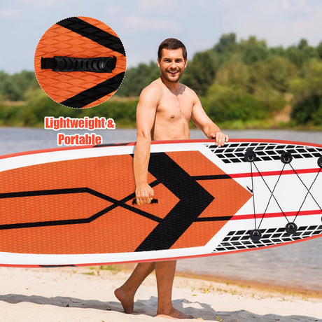10.5 Feet Inflatable Stand Up Paddle Board with Carrying Bag and Aluminum Paddle-M