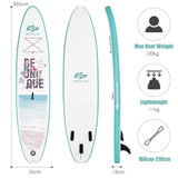 11 ft Inflatable Stand Up Paddle Board Surfboard with Aluminum Paddle Pump-11 ft