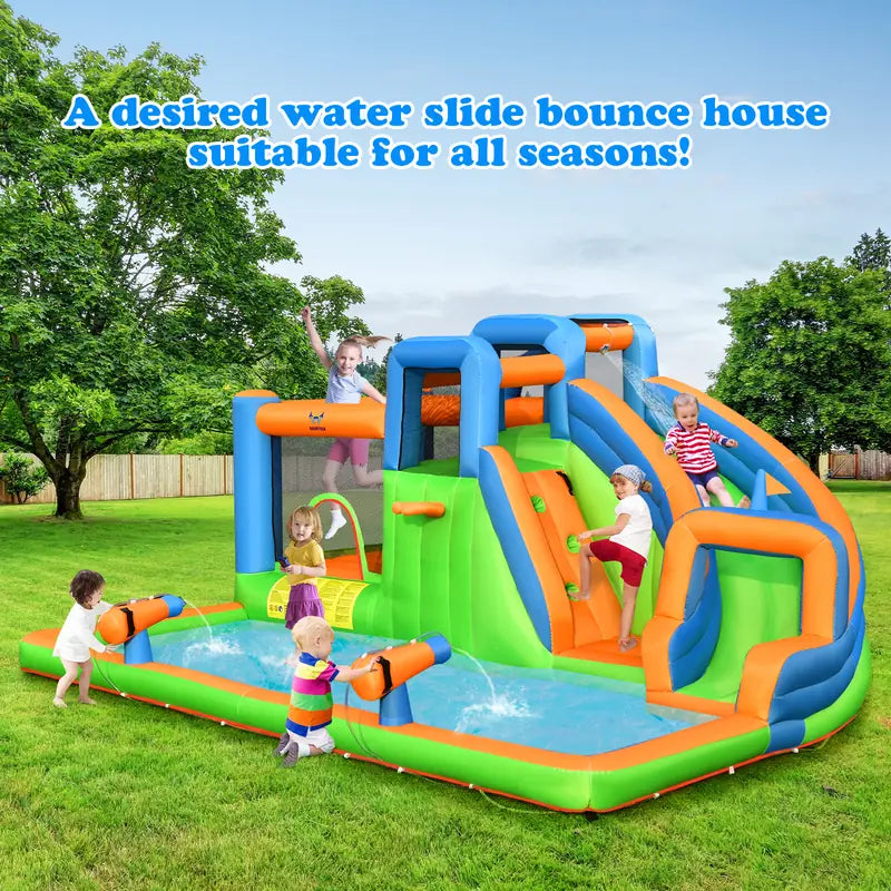 Inflatable Water Slide with Dual Climbing Walls and Blower Excluded