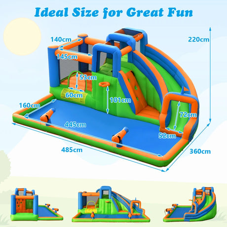 Inflatable Water Slide with Dual Climbing Walls and Blower Excluded