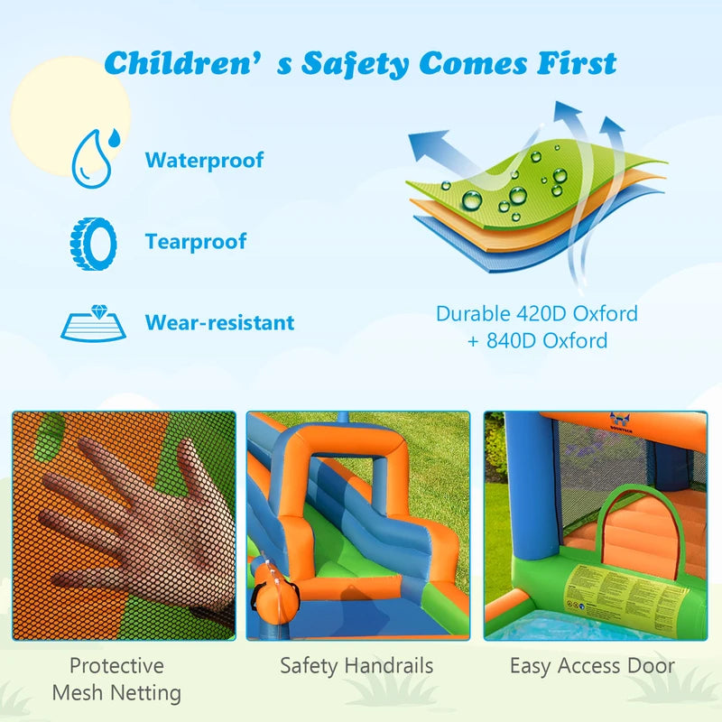 Inflatable Water Slide with Dual Climbing Walls and Blower Excluded