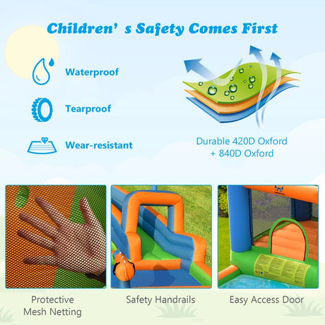 Inflatable Water Slide with Dual Climbing Walls and Blower Excluded