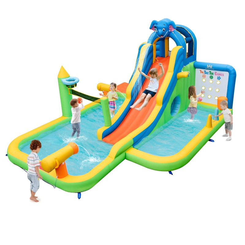 Inflatable Water Slide with Splash Pool and Climbing Wall for Oudoor Indoor without Blower