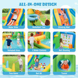 Inflatable Water Slide with Splash Pool and Climbing Wall for Oudoor Indoor without Blower